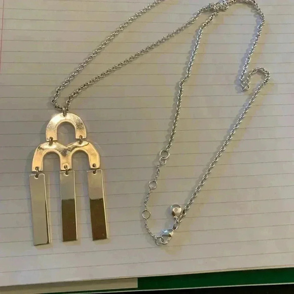 JCrew Tuning Fork Necklace Silver - Picture 4 of 6